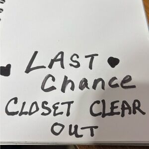 THURSDAY CLOSET CLEAROUT. LIKE ANY ITEM $12 or higher and I’ll lower price 10%